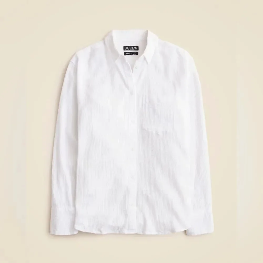 NWT J CREW Garçon classic shirt in gauze in white